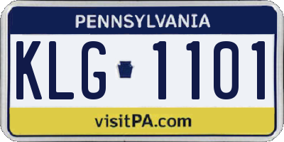 PA license plate KLG1101