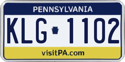 PA license plate KLG1102