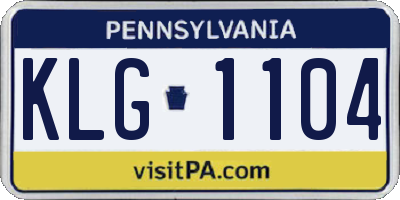 PA license plate KLG1104