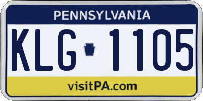 PA license plate KLG1105