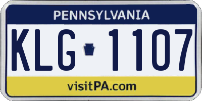 PA license plate KLG1107