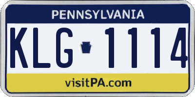 PA license plate KLG1114