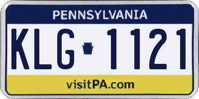 PA license plate KLG1121