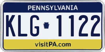 PA license plate KLG1122