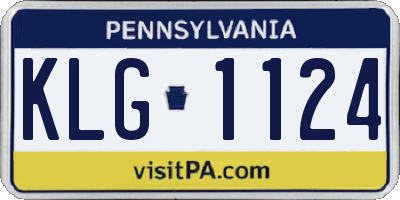 PA license plate KLG1124