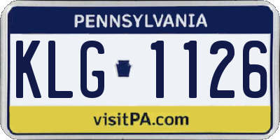 PA license plate KLG1126
