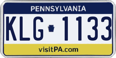 PA license plate KLG1133
