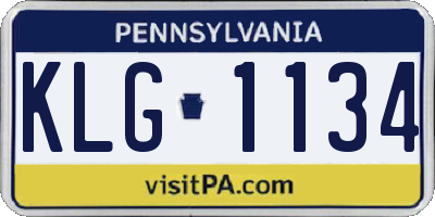 PA license plate KLG1134