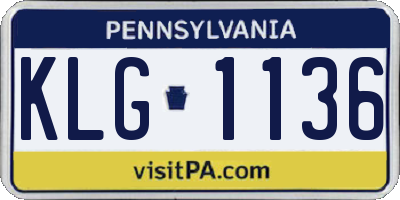 PA license plate KLG1136