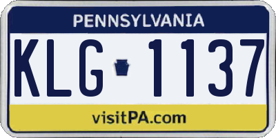PA license plate KLG1137