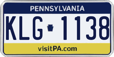 PA license plate KLG1138