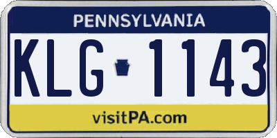 PA license plate KLG1143