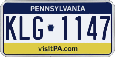 PA license plate KLG1147