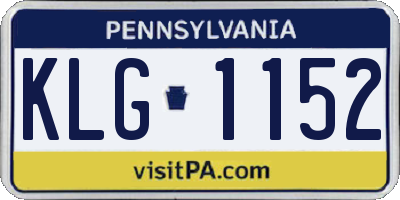 PA license plate KLG1152