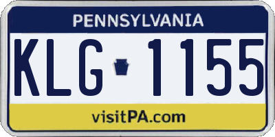 PA license plate KLG1155