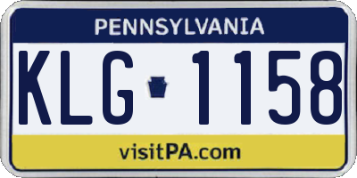 PA license plate KLG1158