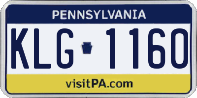 PA license plate KLG1160