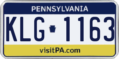 PA license plate KLG1163