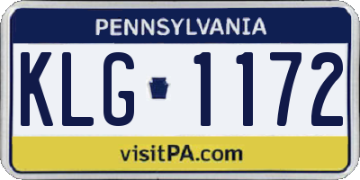 PA license plate KLG1172