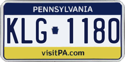 PA license plate KLG1180