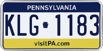 PA license plate KLG1183