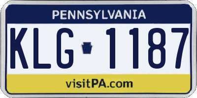 PA license plate KLG1187
