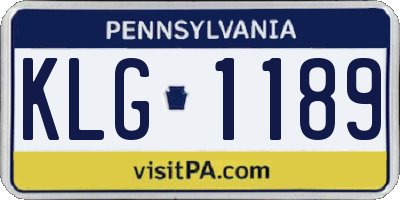 PA license plate KLG1189