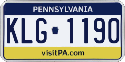 PA license plate KLG1190