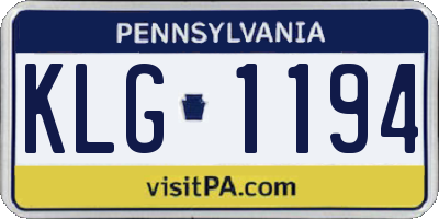 PA license plate KLG1194