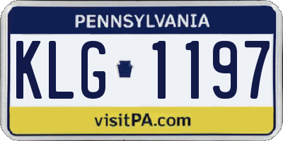 PA license plate KLG1197
