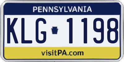 PA license plate KLG1198