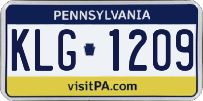 PA license plate KLG1209