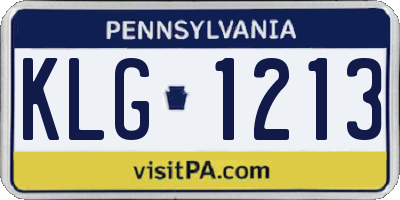 PA license plate KLG1213