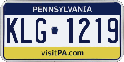 PA license plate KLG1219