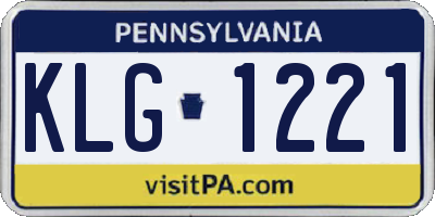 PA license plate KLG1221