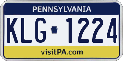 PA license plate KLG1224