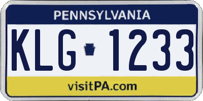 PA license plate KLG1233