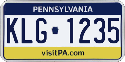 PA license plate KLG1235
