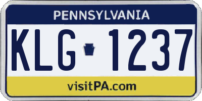 PA license plate KLG1237