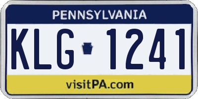 PA license plate KLG1241