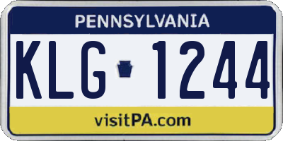 PA license plate KLG1244