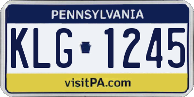 PA license plate KLG1245