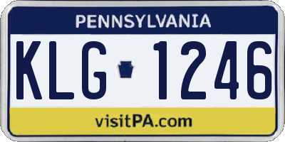 PA license plate KLG1246