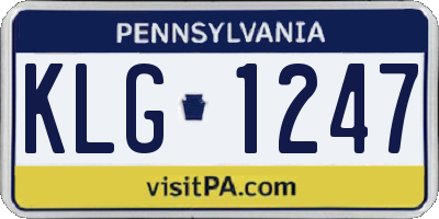 PA license plate KLG1247