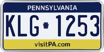 PA license plate KLG1253
