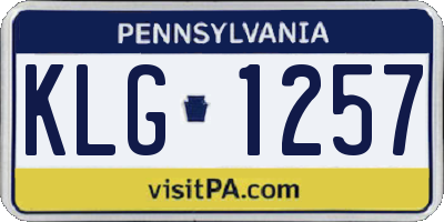 PA license plate KLG1257