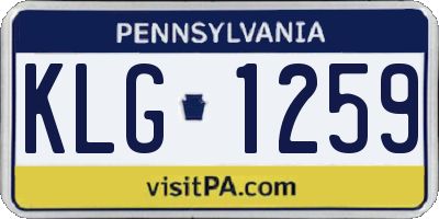 PA license plate KLG1259
