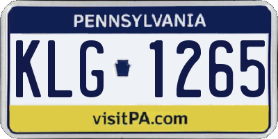 PA license plate KLG1265