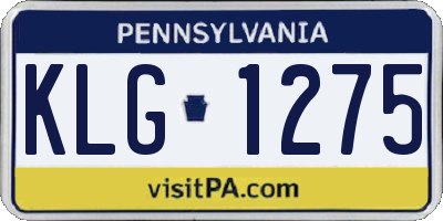 PA license plate KLG1275