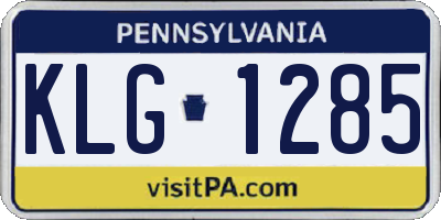 PA license plate KLG1285